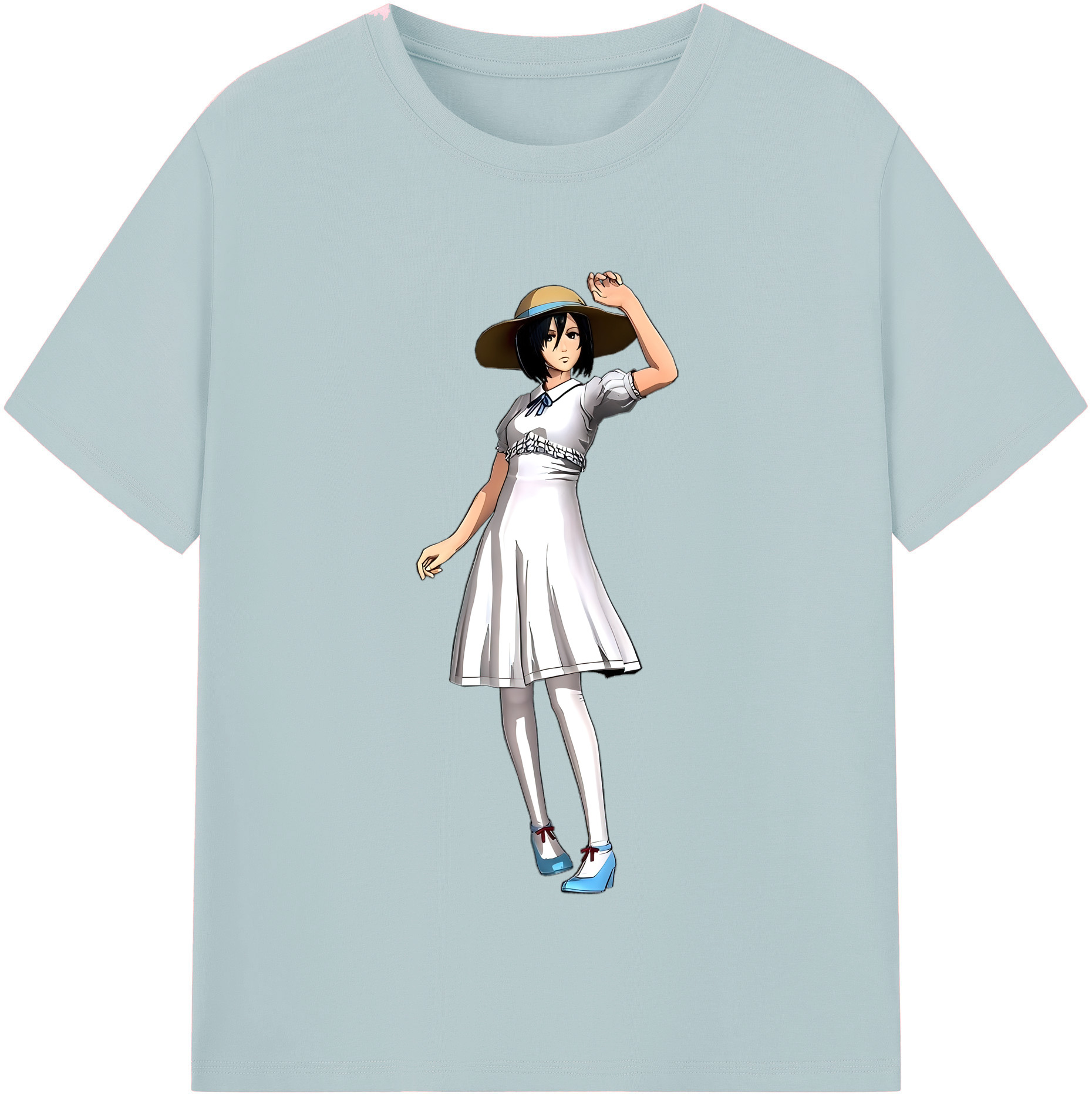 （画像用） 進撃の巨人 ミカサ·アッカーマン Attack on Titan Mikasa Ackerman 綿100％半袖Tシャツ（フロントプリント）